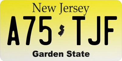 NJ license plate A75TJF