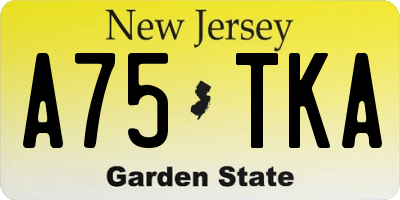 NJ license plate A75TKA