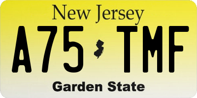 NJ license plate A75TMF
