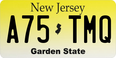 NJ license plate A75TMQ