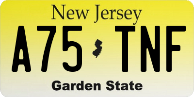 NJ license plate A75TNF