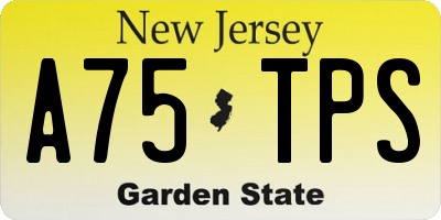 NJ license plate A75TPS