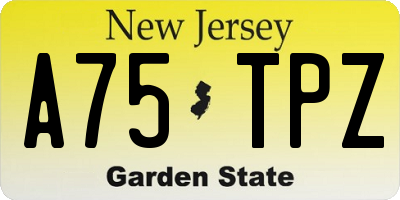 NJ license plate A75TPZ