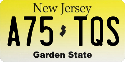 NJ license plate A75TQS