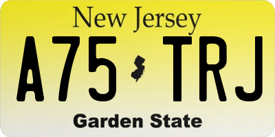 NJ license plate A75TRJ