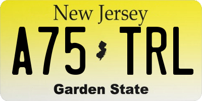 NJ license plate A75TRL