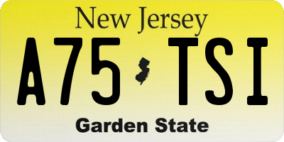 NJ license plate A75TSI