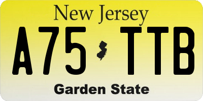 NJ license plate A75TTB