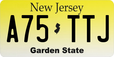 NJ license plate A75TTJ