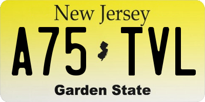 NJ license plate A75TVL
