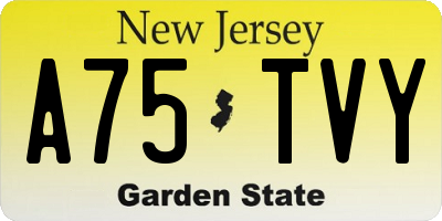 NJ license plate A75TVY