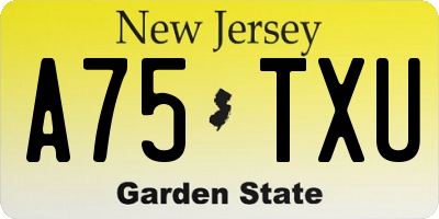 NJ license plate A75TXU