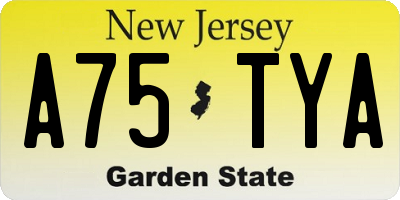 NJ license plate A75TYA