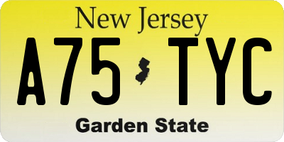 NJ license plate A75TYC