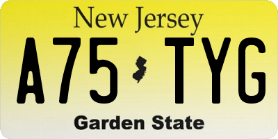 NJ license plate A75TYG