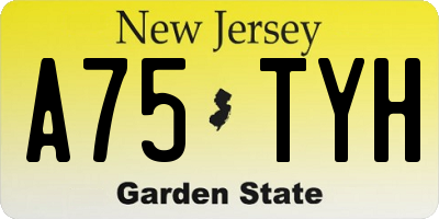 NJ license plate A75TYH