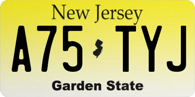 NJ license plate A75TYJ