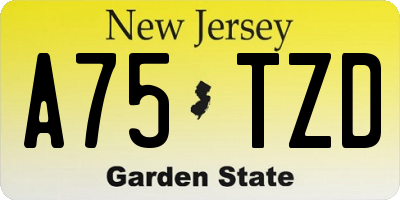 NJ license plate A75TZD