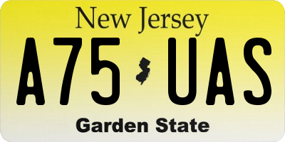 NJ license plate A75UAS