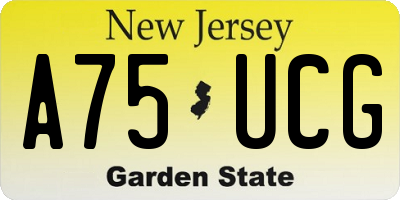 NJ license plate A75UCG