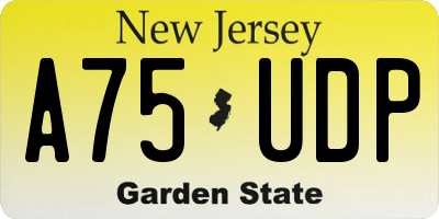 NJ license plate A75UDP