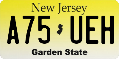 NJ license plate A75UEH