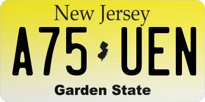 NJ license plate A75UEN