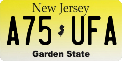 NJ license plate A75UFA