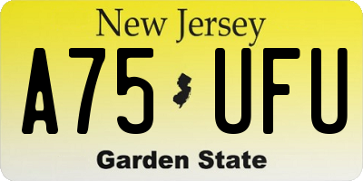 NJ license plate A75UFU