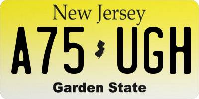 NJ license plate A75UGH