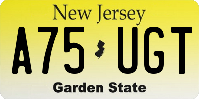 NJ license plate A75UGT