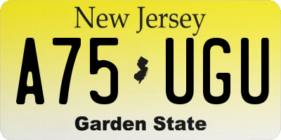 NJ license plate A75UGU
