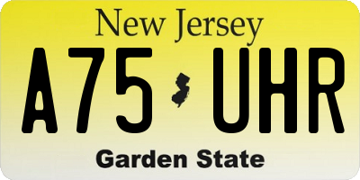 NJ license plate A75UHR