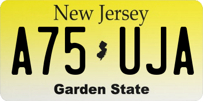 NJ license plate A75UJA