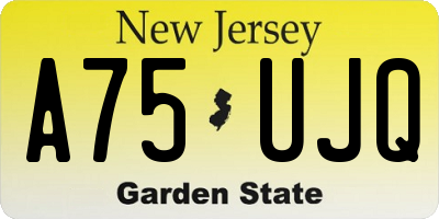 NJ license plate A75UJQ