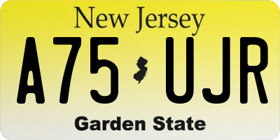 NJ license plate A75UJR