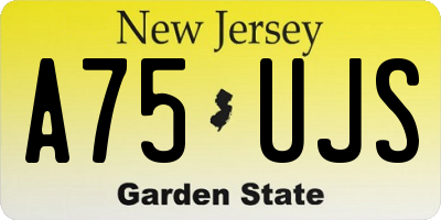 NJ license plate A75UJS