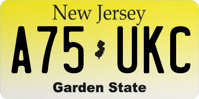 NJ license plate A75UKC