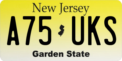 NJ license plate A75UKS