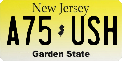 NJ license plate A75USH