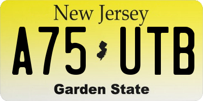 NJ license plate A75UTB