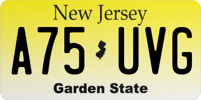 NJ license plate A75UVG