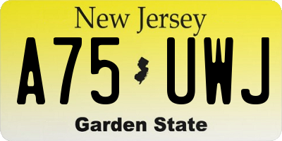 NJ license plate A75UWJ