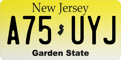 NJ license plate A75UYJ