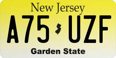 NJ license plate A75UZF