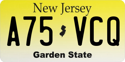 NJ license plate A75VCQ