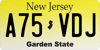NJ license plate A75VDJ