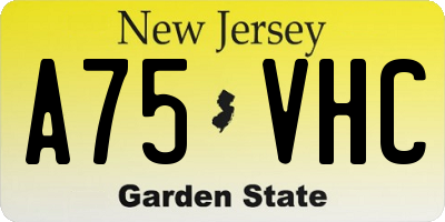 NJ license plate A75VHC