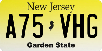 NJ license plate A75VHG