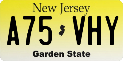 NJ license plate A75VHY